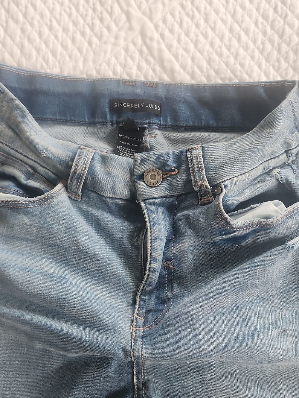 Sincerely Jules Light Wash Denim Jeans Flare Size 25